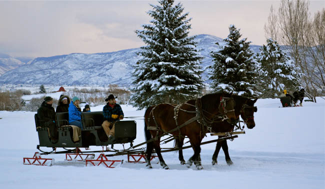 sleigh ride | winter activities for families | Utah