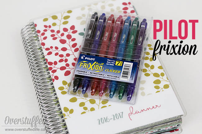 Pilot Frixion | Awesome pen to use for paper planning