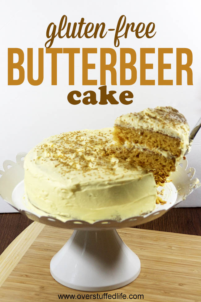 Easy CAKE MIX RECIPE hack to make an amazing GLUTEN FREE BUTTERBEER CAKE for your next HARRY POTTER party