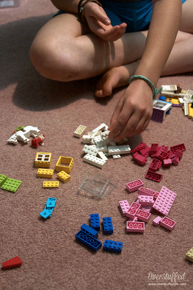 Sorting LEGO by color instead of type. LEGO organization idea.