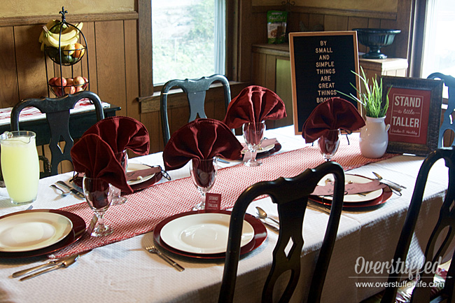 Table set for back to school feast