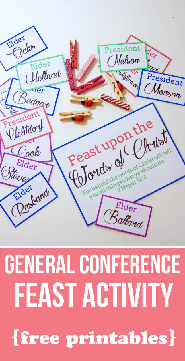 Start a new tradition this General Conference. Download the free printables and use food to inspire your kids to pay attention to who is speaking this General Conference.