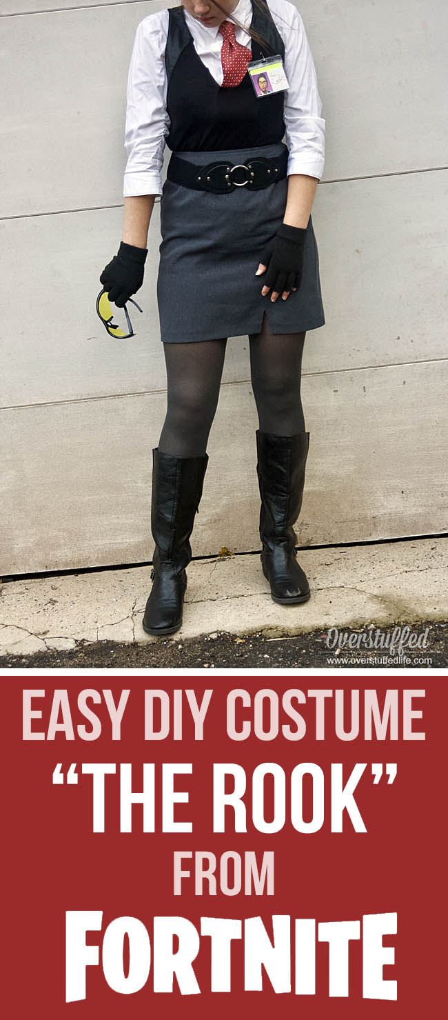 Easy DIY instructions for making a Halloween costume of "The Rook" Fortnite skin
