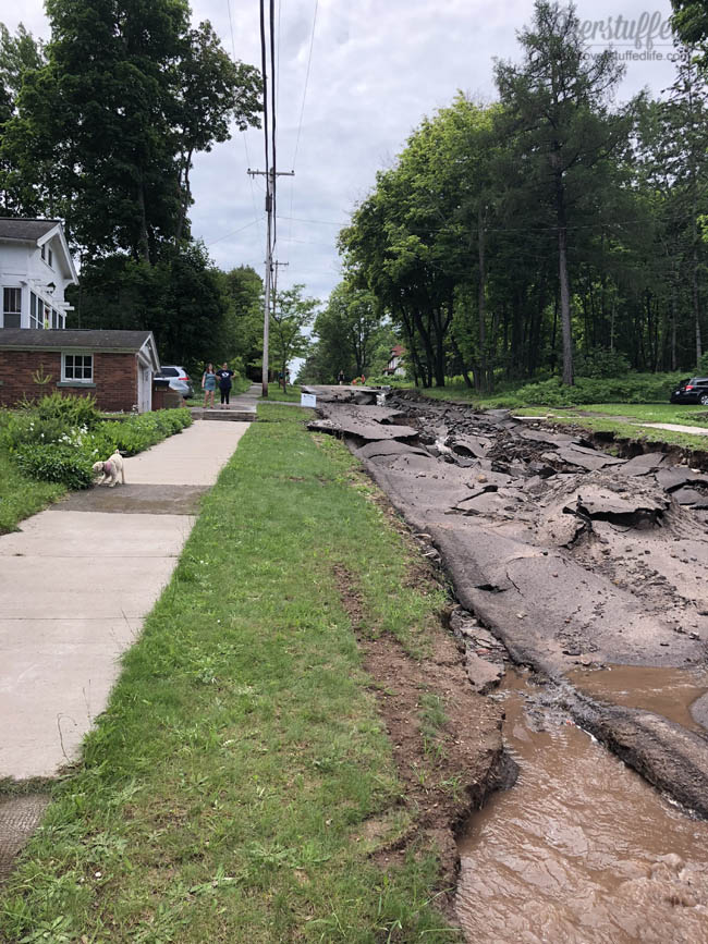 The damage looking up Agate Street from the Father's Day Flood