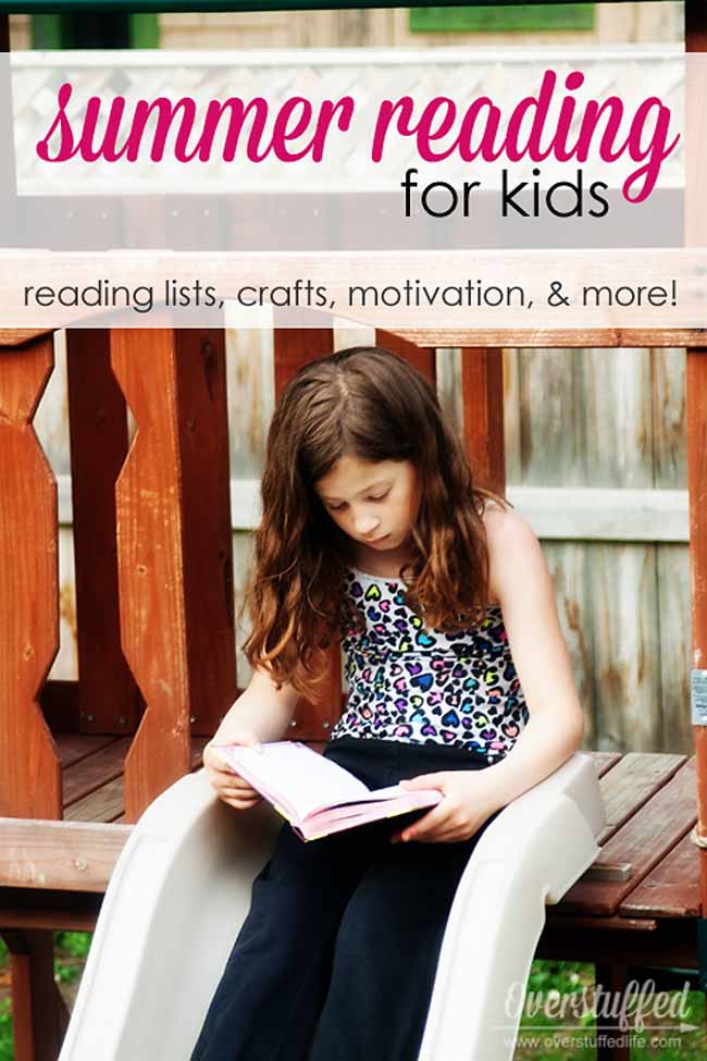 Reading lists, incentives, and ideas to get your kids excited about reading this summer! #overstuffedlife