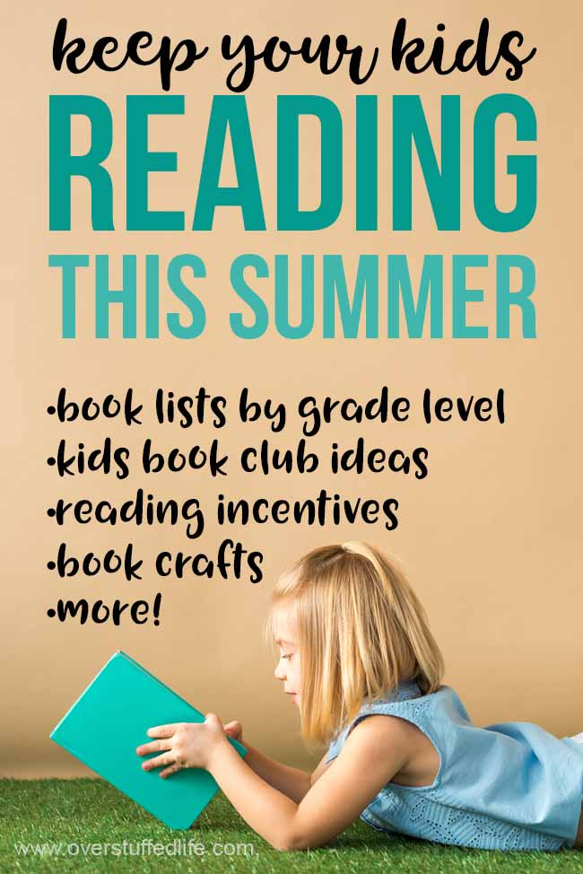 Keep your kids reading this summer with all kinds of great ideas including book lists by grade level, kids book club ideas, reading incentives and motivations, books crafts, reading printables and more!