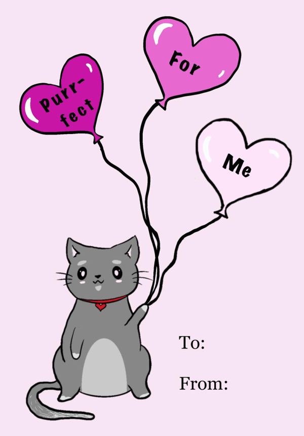 Free Printable Cat Valentine s Day Cards Overstuffed Life