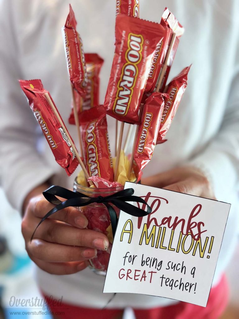 Thanks a Million Teacher Appreciation Printable and Candy Bouquet ...