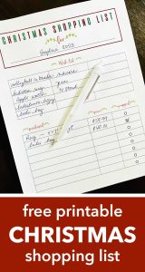 Christmas Gift Shopping List: Free Printable - Overstuffed Life