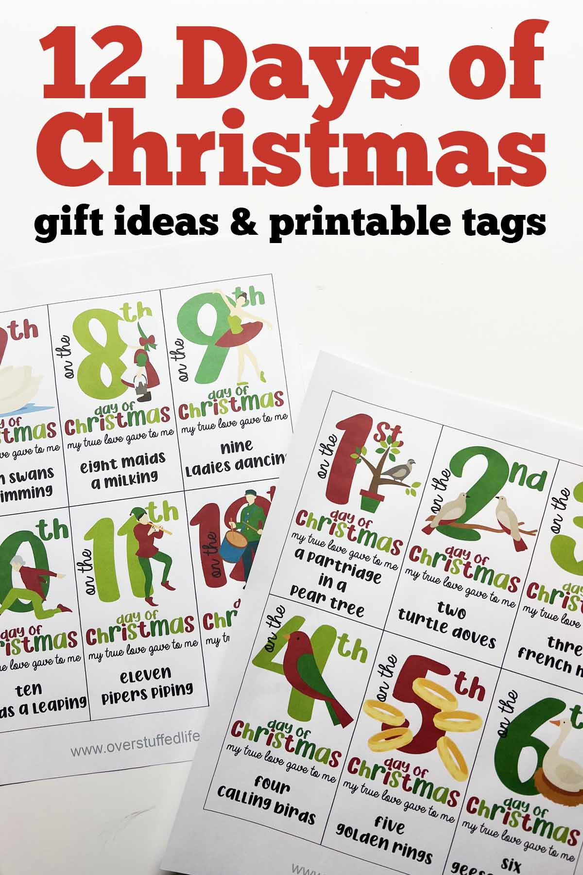 12 Days of Christmas Gift Ideas + Free Printable Tags - Overstuffed Life