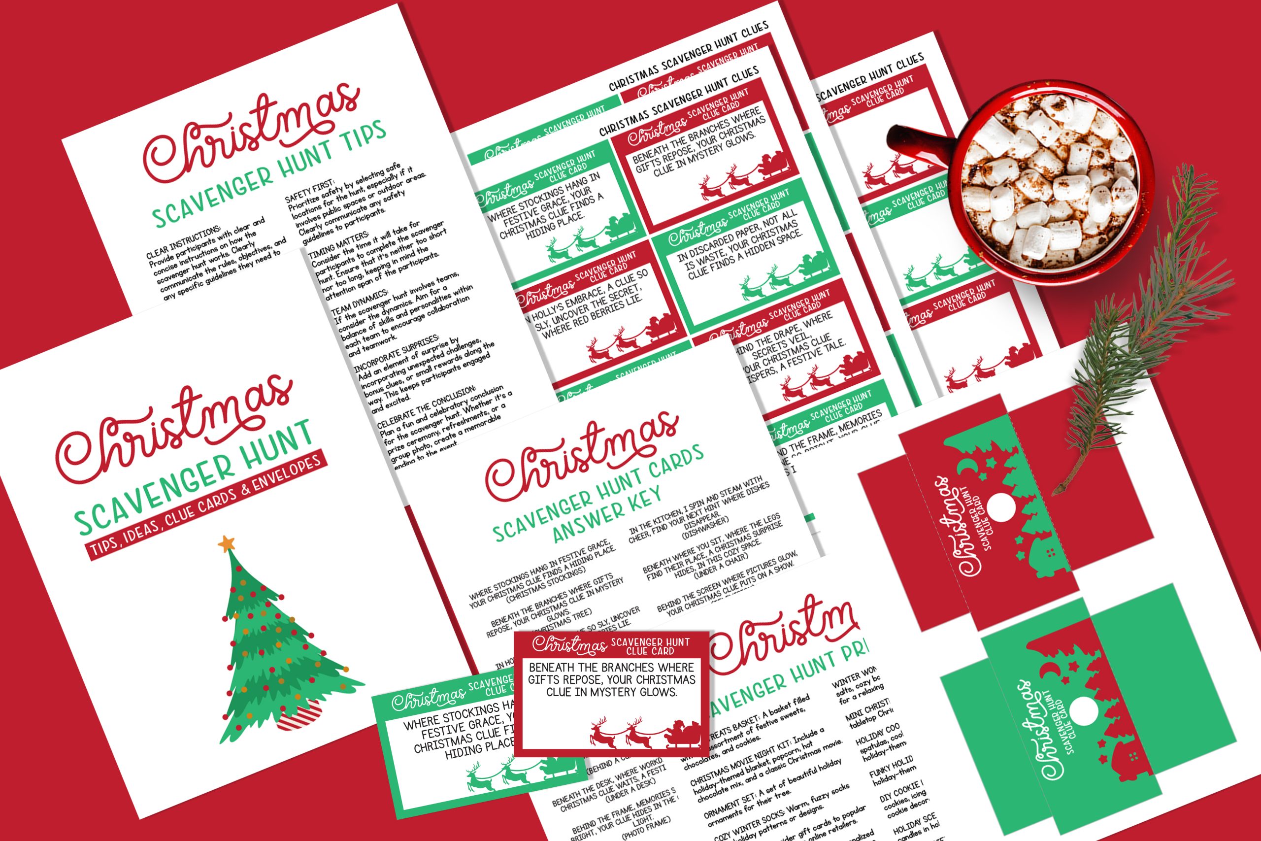 Free Printable Christmas Scavenger Hunt Clues Overstuffed Life